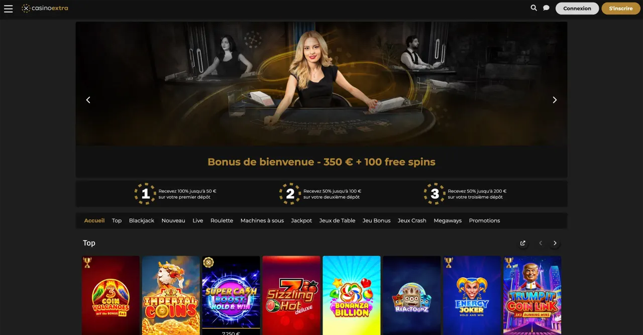 Aperçu du site Casino Extra